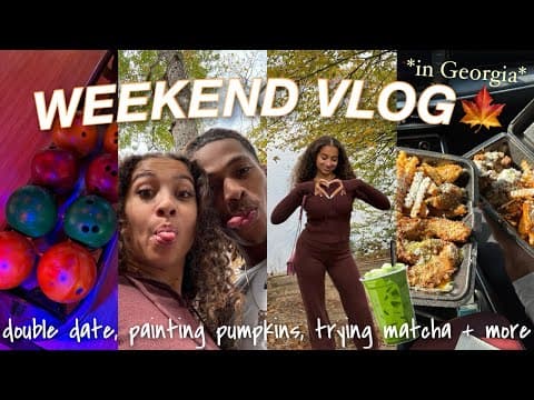 A Fall Weekend in ATL: hanging w/ friends, double dates, trying matcha, halloween, painting pumpkins