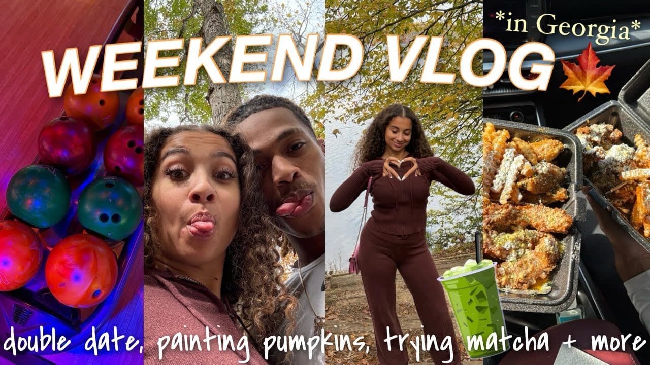 A Fall Weekend in ATL: hanging w/ friends, double dates, trying matcha, halloween, painting pumpkins